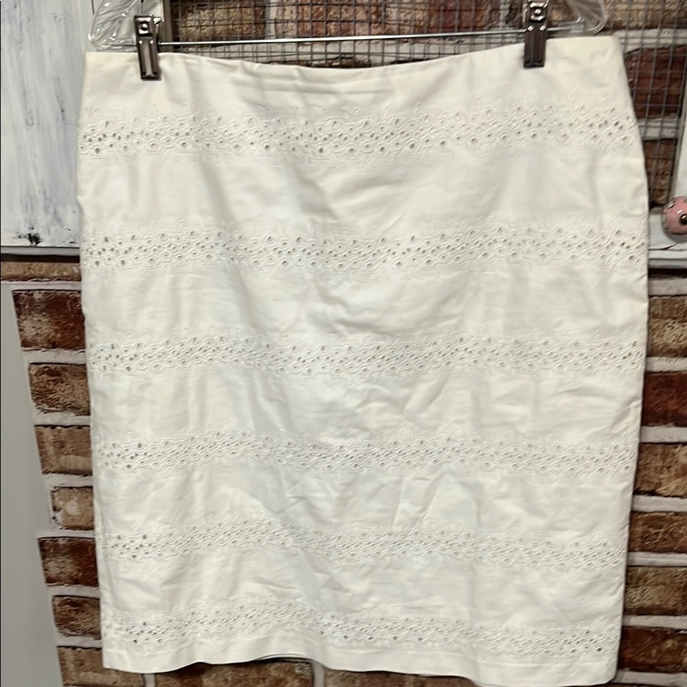 Talbots Cream Lace Pencil Skirt